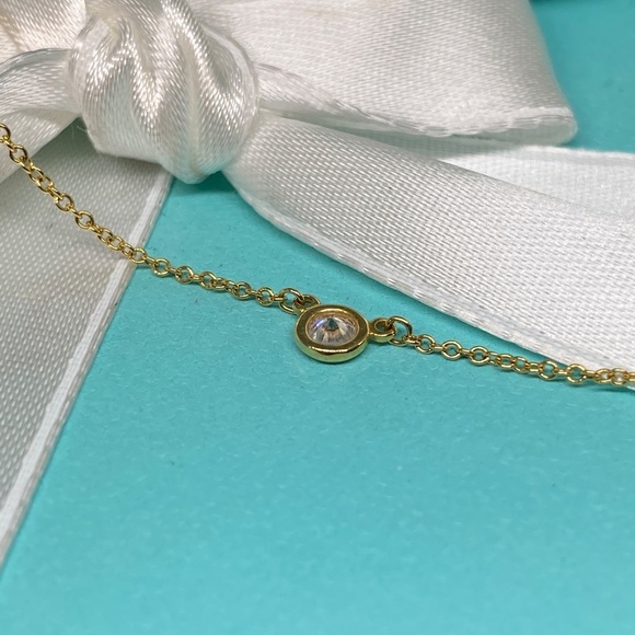 Tiffany & Co .14 ct Elsa Peretti Diamond by the Yard Necklace 18K 16” MSRP $1600 - Picture 10 of 10